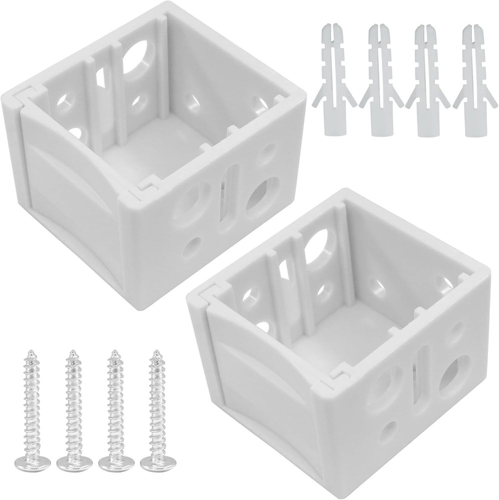 Plastic Window Blind Support Set - 2 Pack 1 Inch Brackets for Easy Installation