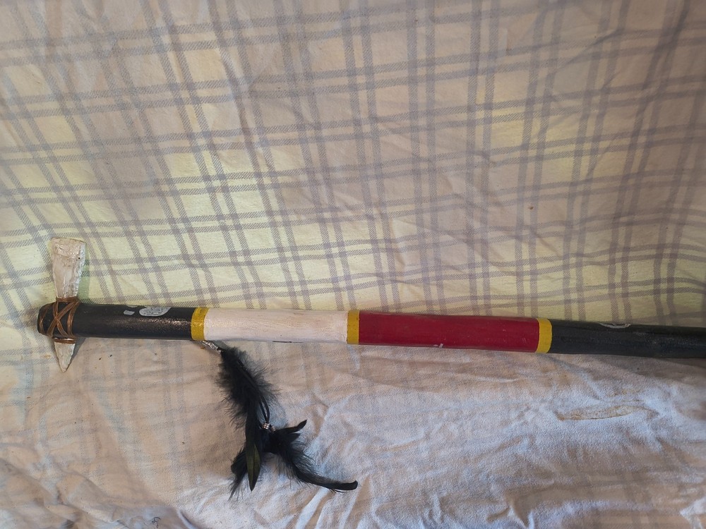 Native inspired white quartz blade tomahawk