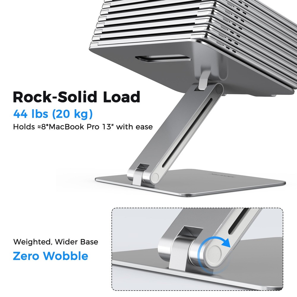 AboveTEK Laptop Stand, Adjustable Portable Computer Riser, Ergonomic Aluminum
