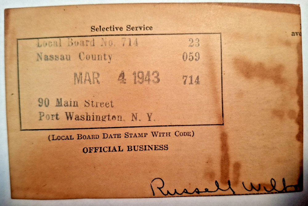 NOTICE OF CLASSIFICATION, 1943