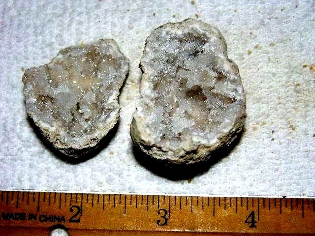 Geode pair opened with crystal centers 1.5 inch G21