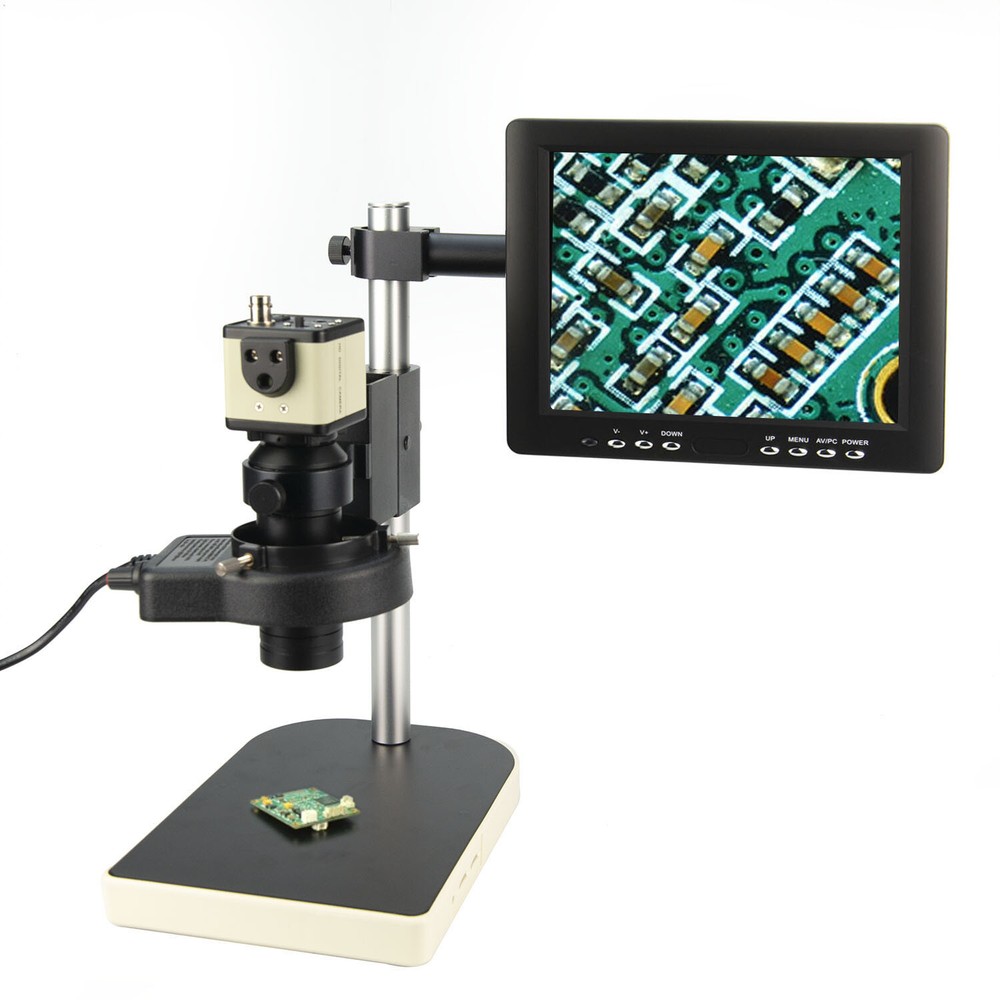 8" Screen Digital Microscope Eyepiece LED Industrial Camera for Phone Repair