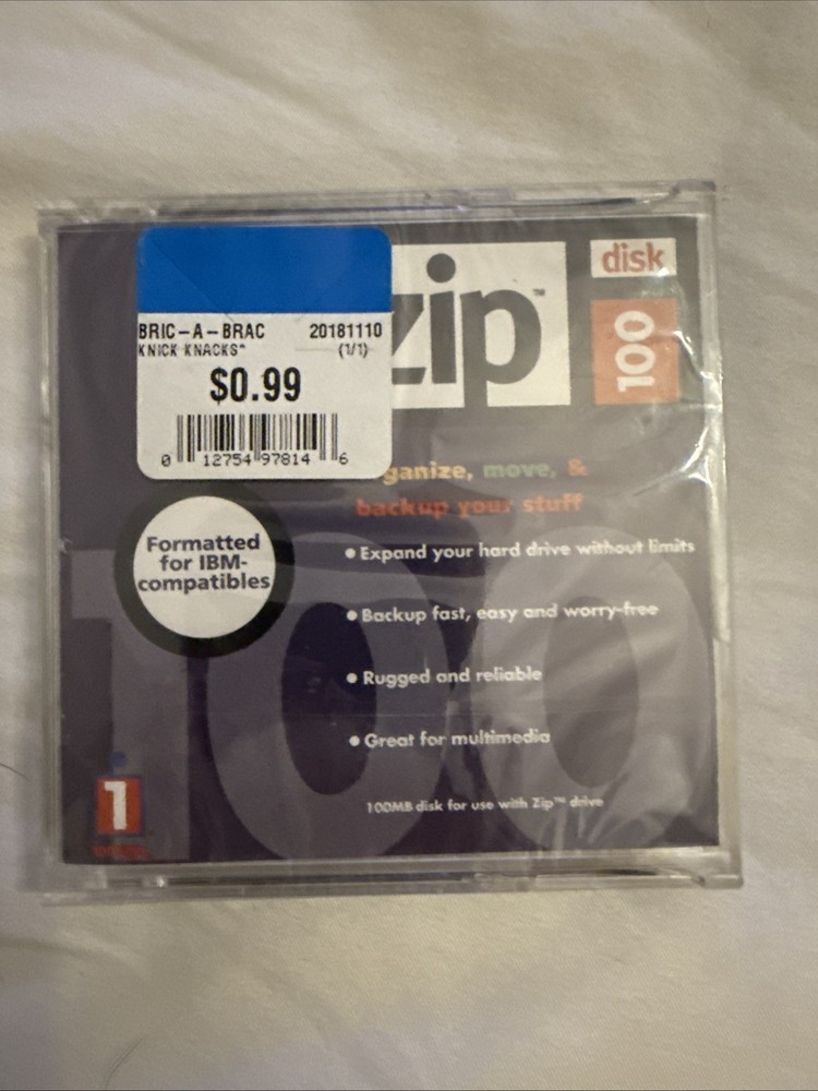 Iomega ZIP 100 PC Formatted 100Mb ZIP Disk With Jewel Case
