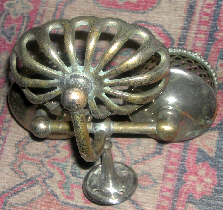 Antique Chrome Brass Bathroom Sink Soap Dish Holder & Cup Holders Wall Mount