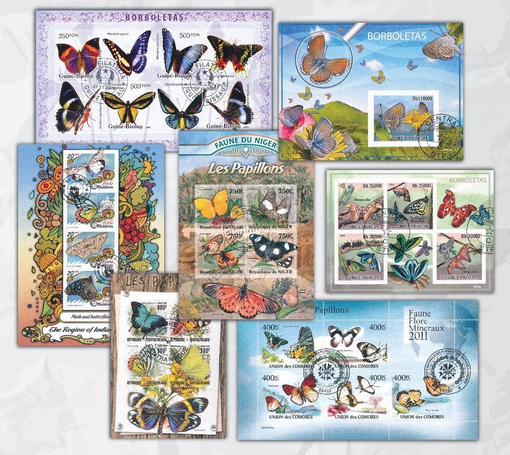 10 diff. topical stamp packets w/ 70 sheets cat. listed (cto) Lot #4