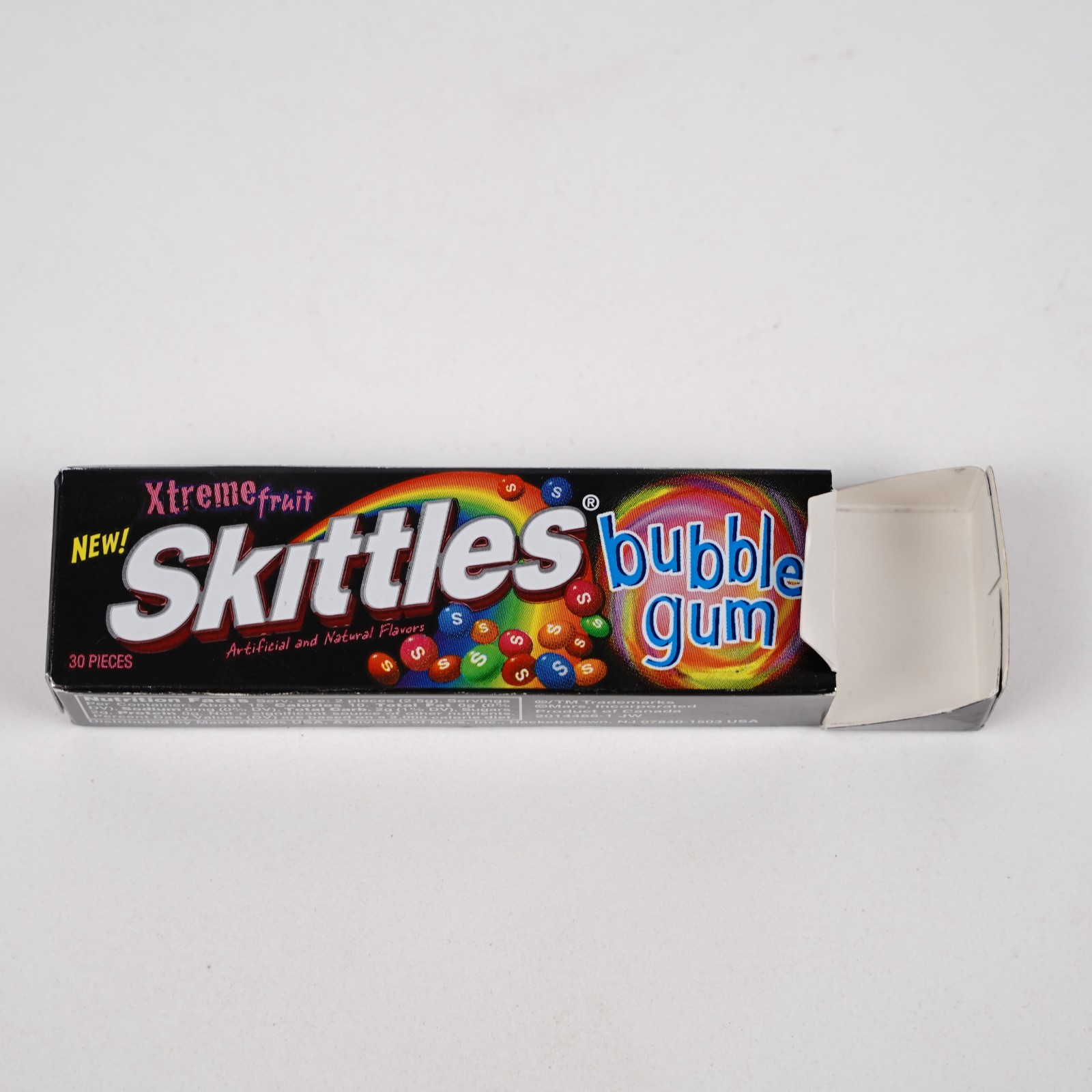 Skittles Xtreme Fruit Bubble Gum Empty Carton Box Vintage Advertising RARE