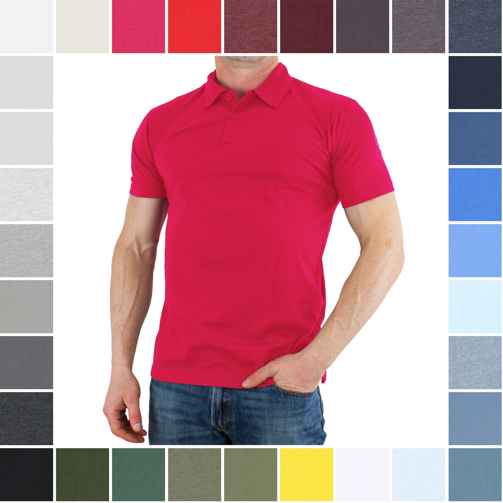 True Classic Men's Premium Fitted Polo Shirt Athletic Cut