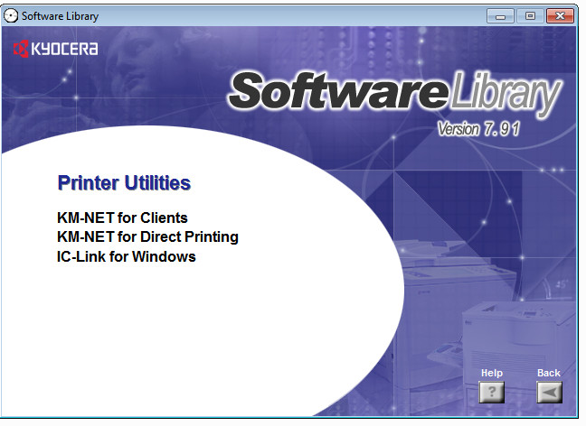 Kyocera Software Library Printer Driver, Driver Tool, Network/ Scanner Utilities
