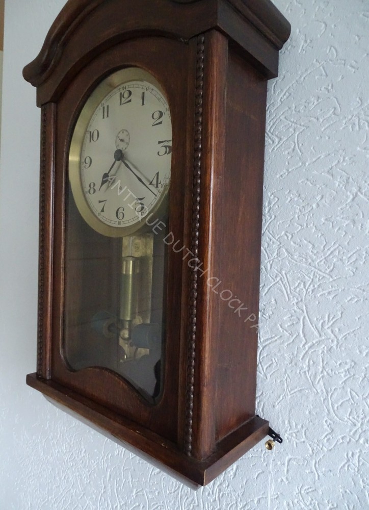 ATO ART DECO HEAVY OAK ELECTRIC WALL CLOCK
