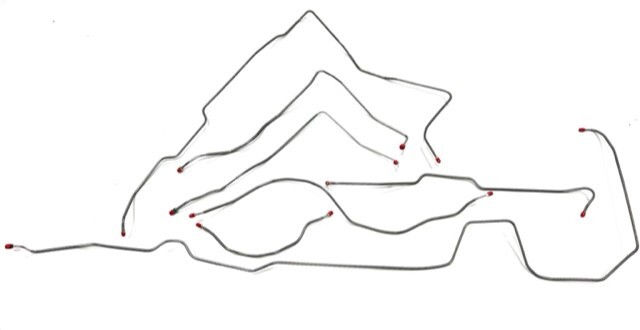 Prebent Stainless Power Brake Line Kit 1982-86 Jeep CJ7 AMC w/ With Wide Axle