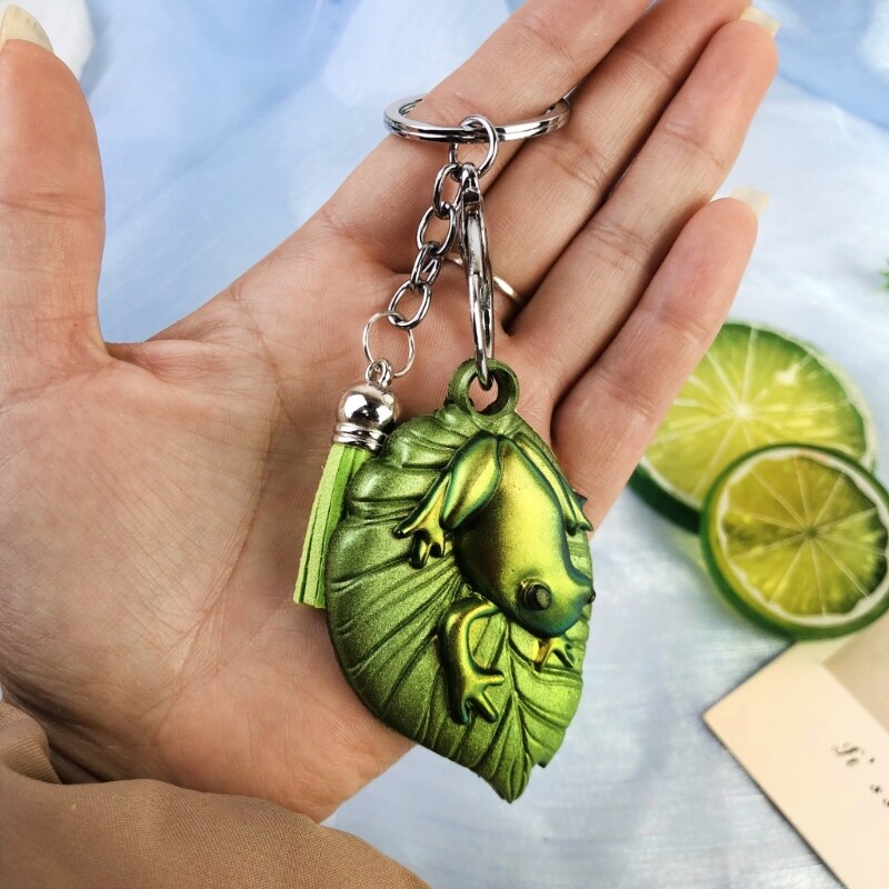 Lovely Leaf Frog Shaped Casting Mold Keychain Mold Silicone Keyring Mold