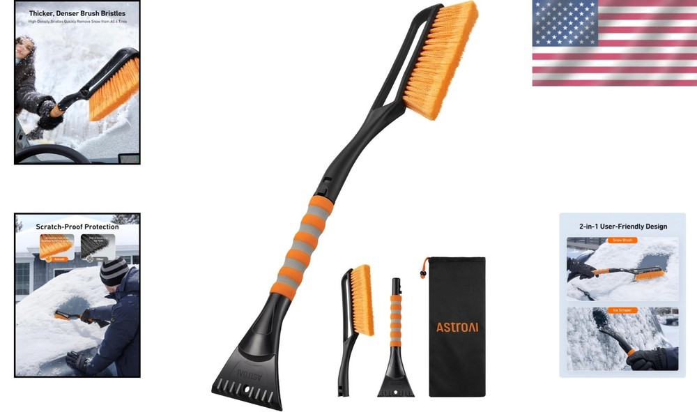 Must-Have 27" Snow Brush & Ice Scraper - Protect Your Windshield This Winter