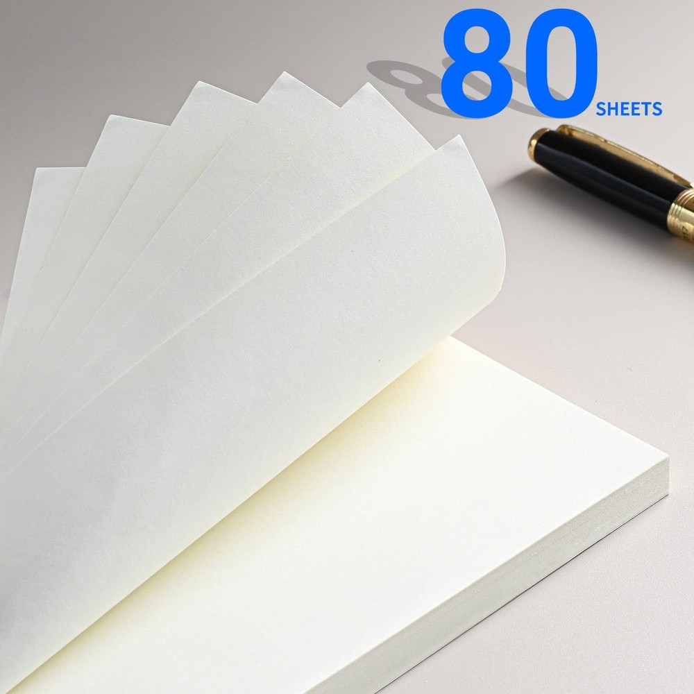Refillable Blank Paper for 6-Ring Binders - A6 Size, 80 Sheets (160 Beige
