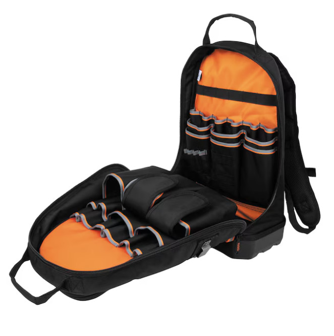 Klein Tools Tradesman Pro Tool Bag Backpack, 39 Pockets, Black, 14-Inch
