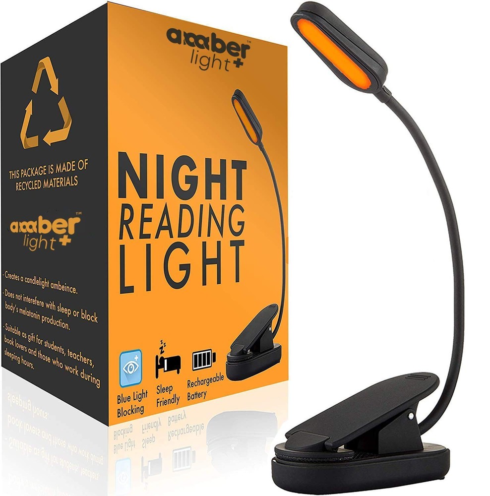 Amber Light + Giftable Amber Book Light - Blue Light Blocking - Night Reading...