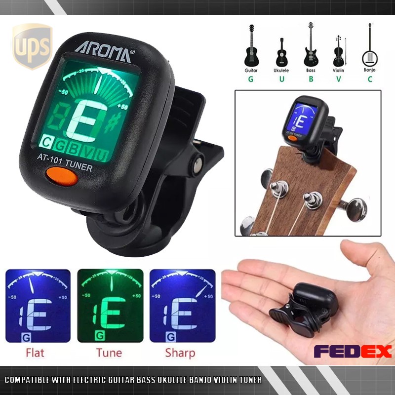 LCD Display Clip-on Guitar Tuner for String Instrument Digital Electronic Tuner