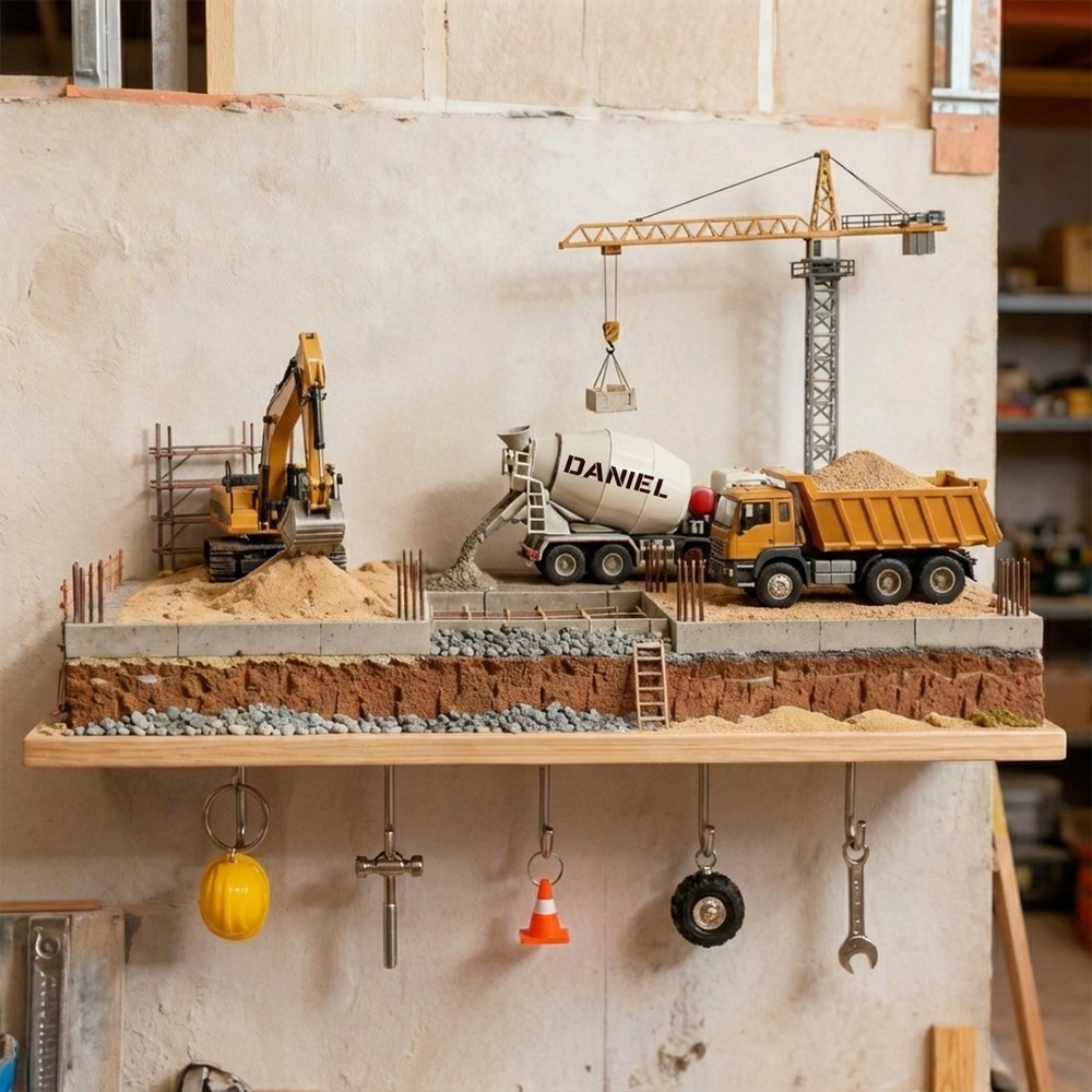 Construction Acrylic Key Hanger - Personalized Gifts For Construction Workers