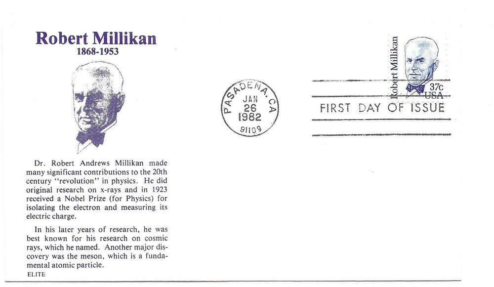 1866 37c Robert Millikan, Elite, FDC