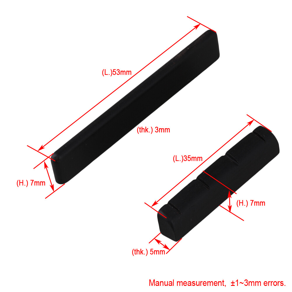 Black 4-string Ukulele Nut and Saddle Ebony