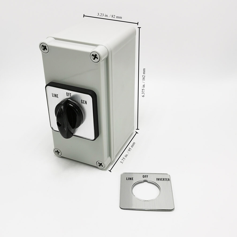 40A Manual Transfer Switch Line-Off-Gen for (2)115V or (1)230V Device, UL Listed