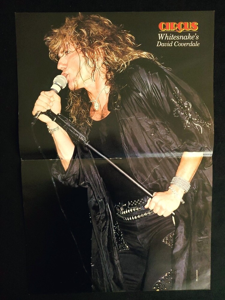 1985 Whitesnake David Coverdale -Circus Magazine Centerfold Poster-music ORIG.