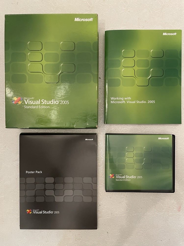 Microsoft Visual Studio 2005 Standard Edition Complete 5 Disc Set With Key Used