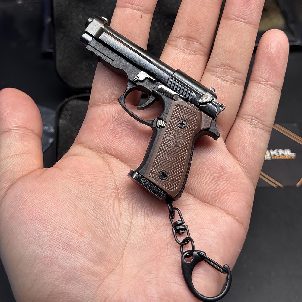 Mini-Sized Pistol-Themed Keychain-Style Decorative Charming Mini Pistol Keychain