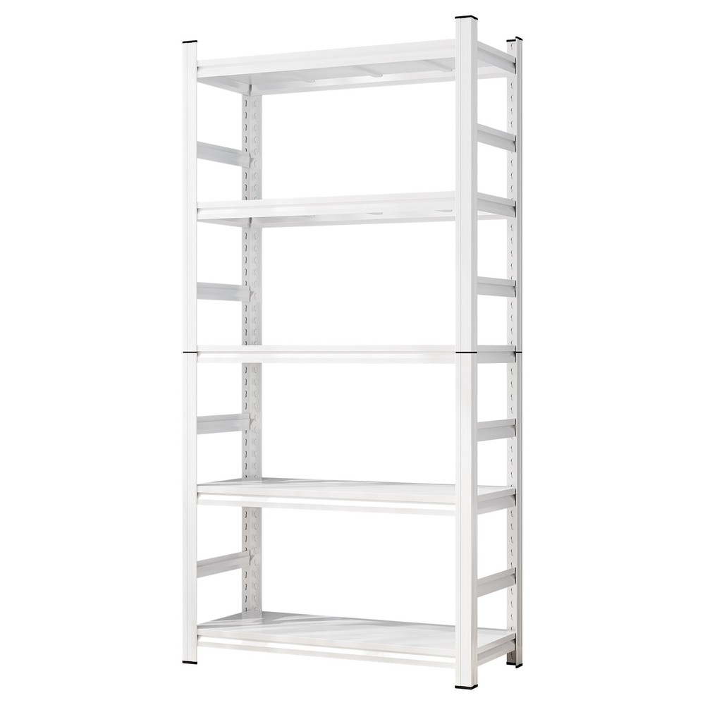 71" Adjustable 5-Tier Heavy Duty Storage Rack, 2000lb Capacity, White