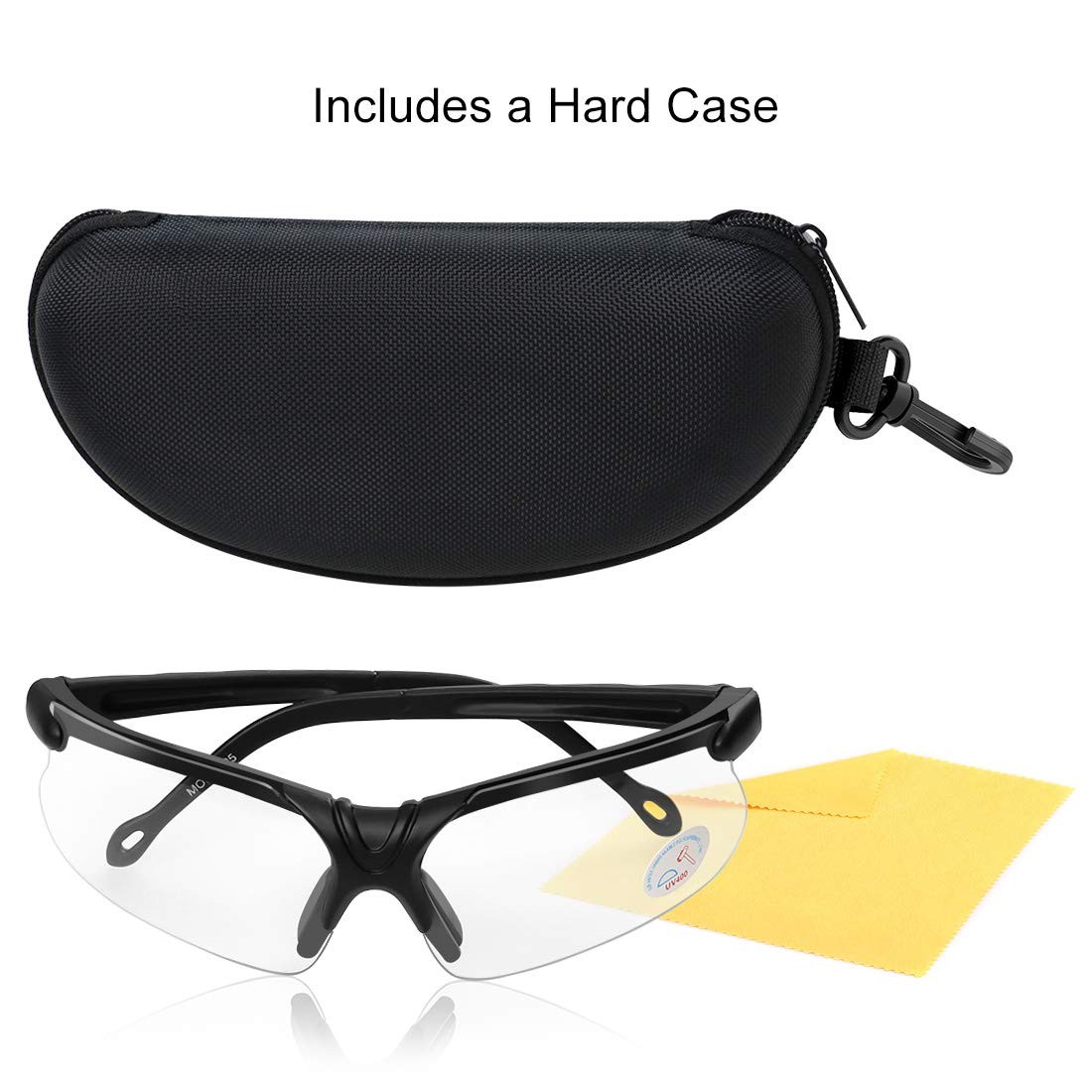 xaegistac Shooting Glasses with Case Anti Fog Hunting Safety Small, Clear