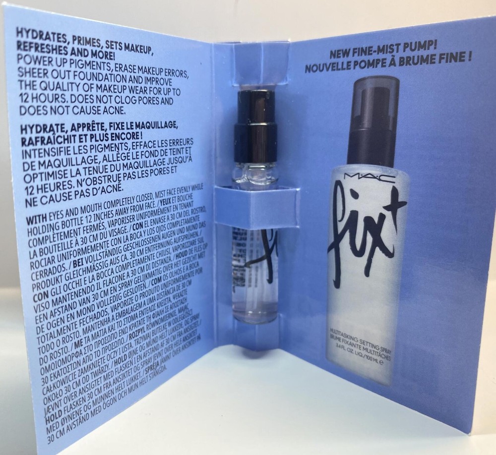5 MAC Fix + Plus 0.08 Oz Each Multitasking Setting Spray Sample Size For Travel