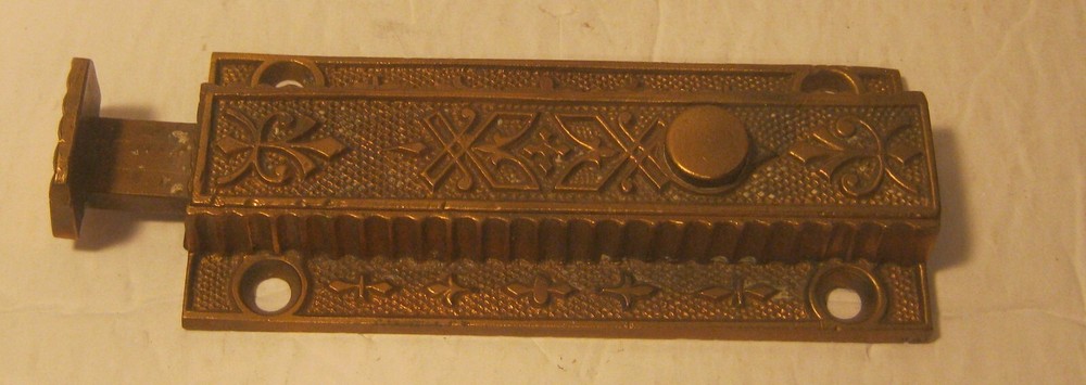 Antique Solid Brass Door Latch PAT'D April 23, 1872 GORGEOUS!!!