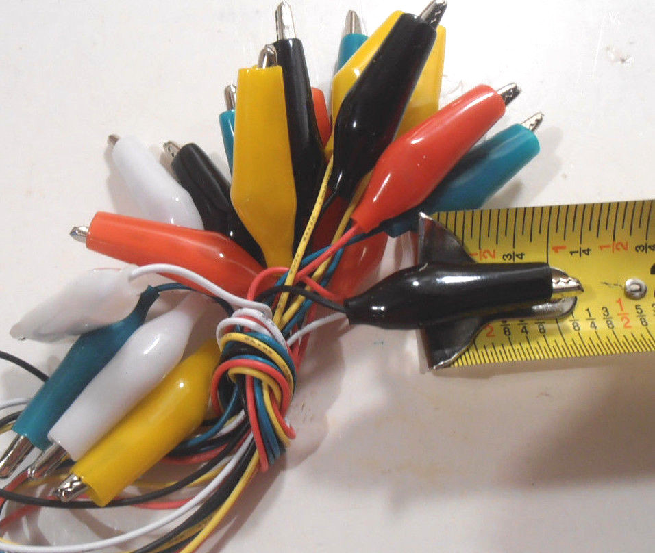 ALIGATOR TEST LEADS 10-14" INCH ALLIGATOR/ROACH CLIP TEST LEADS JUMPER WIRE