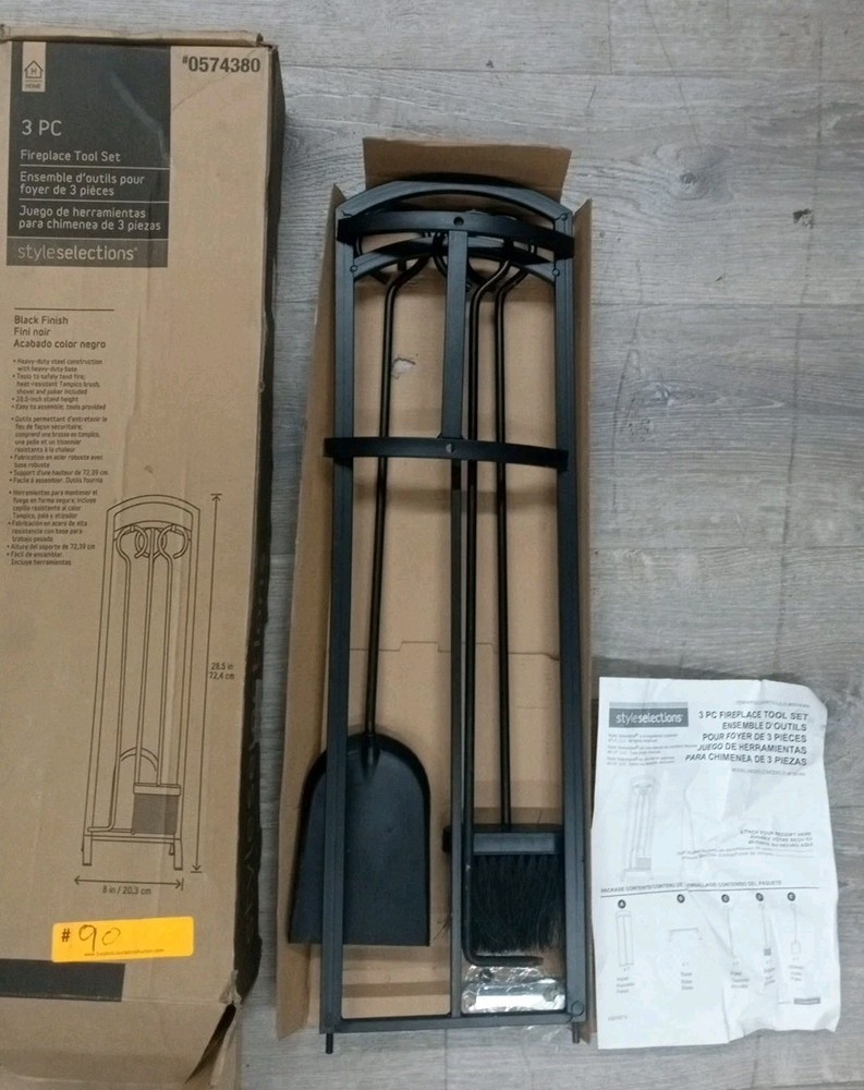 Style Selections 3 PC Fireplace Tool Set - Model # 15839L - Item #0574380