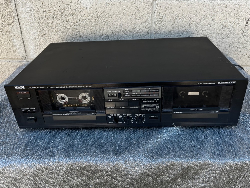 Working YAMAHA K-45 Stereo Dual Cassette Recorder Deck