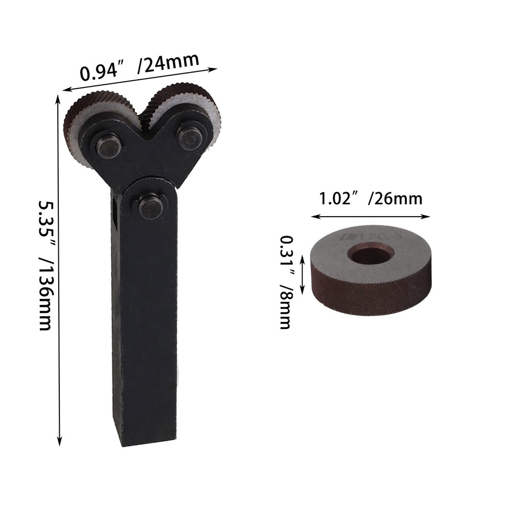 Rotating Head Knurling Tool Pitch Diagonal Coarse Linear Dual Wheels 7 Pack