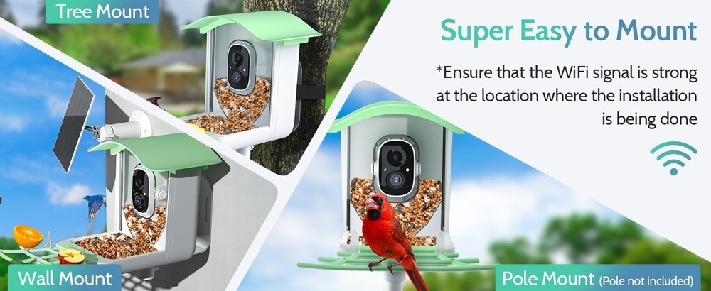 Bird Feeder with Camera, Smart Bird Feeder Camera with Solar Panel, AI Identify