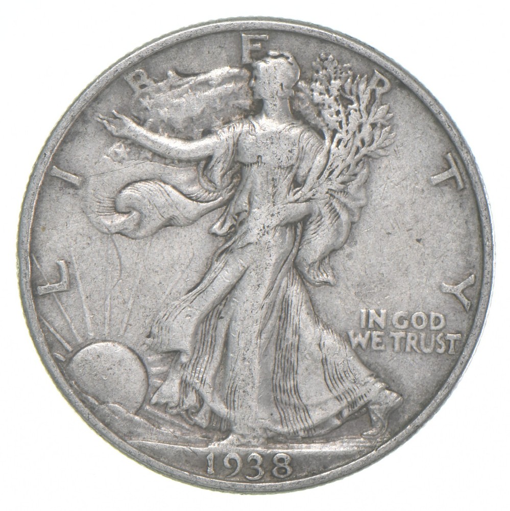 1938 XF Walking Liberty Half Dollar 90% Silver