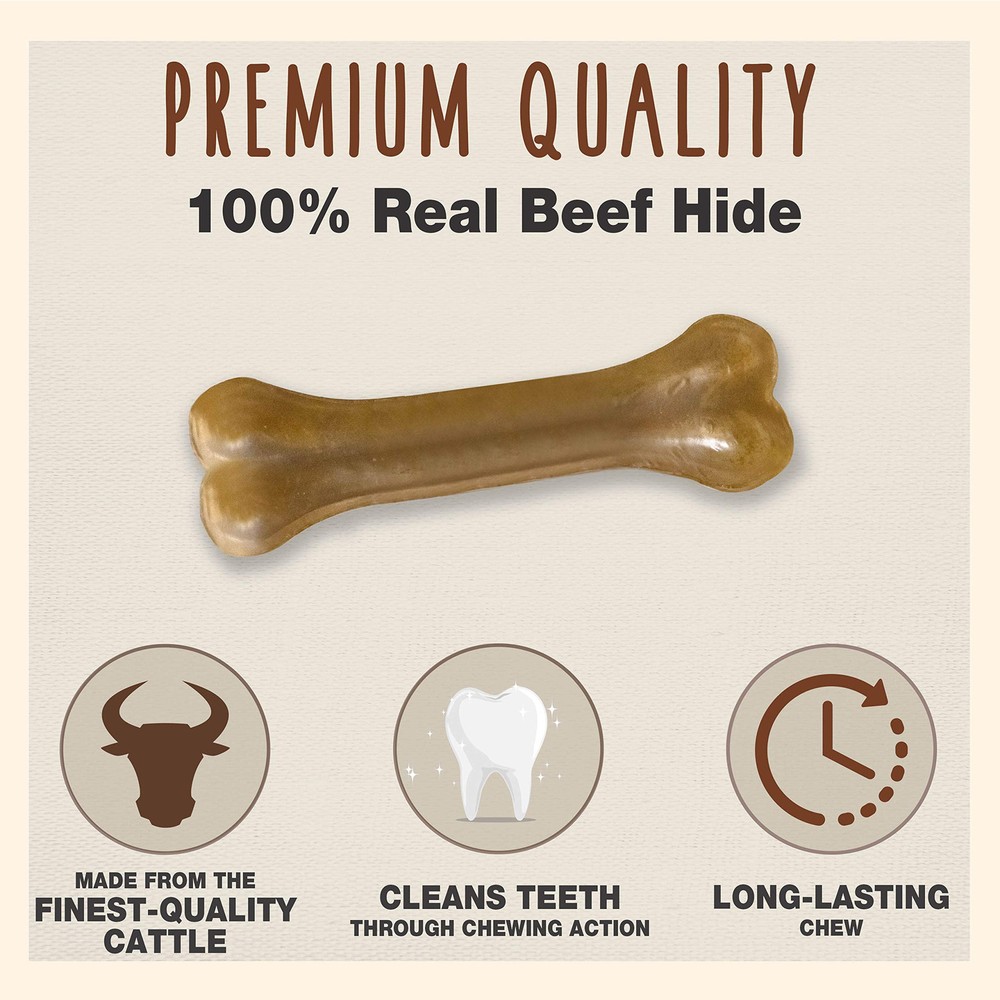 Cadet Pressed Beef Hide Dog Chews 12 Pack 100 Natural High Quality Rawhide