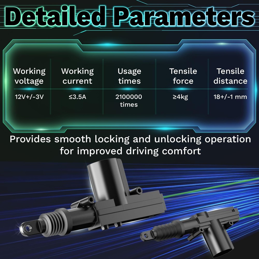 2 PCS 12v Door Lock Actuator Kit, Universal Power Mode Actuator...