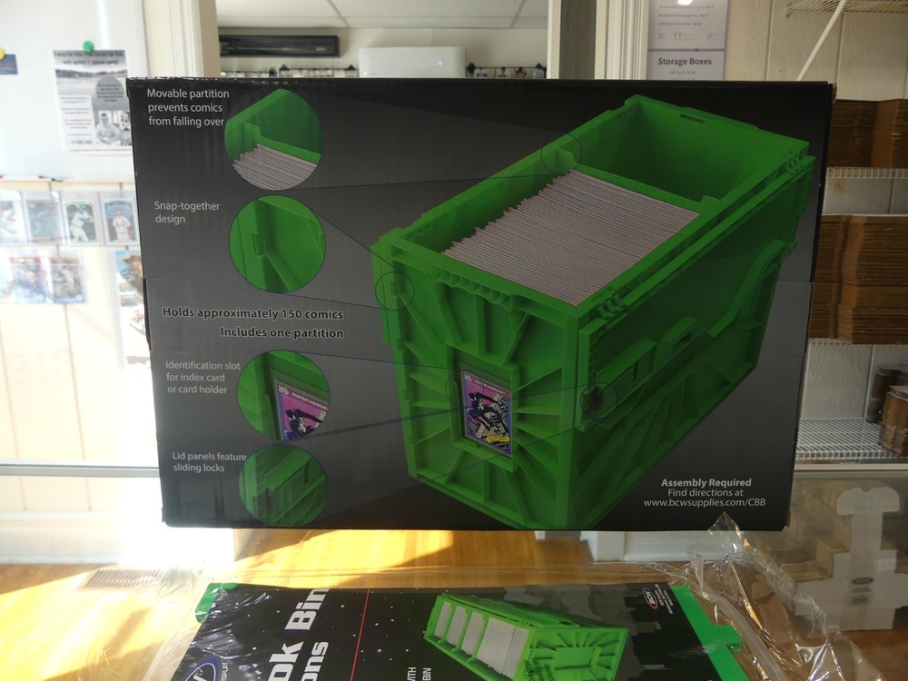 BCW Green Short Comic Book Bin & Extra Partitions Bundle - 4 Partitions Total