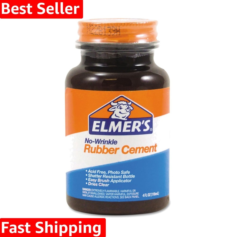 Rubber Cement, Repositionable, 4 oz