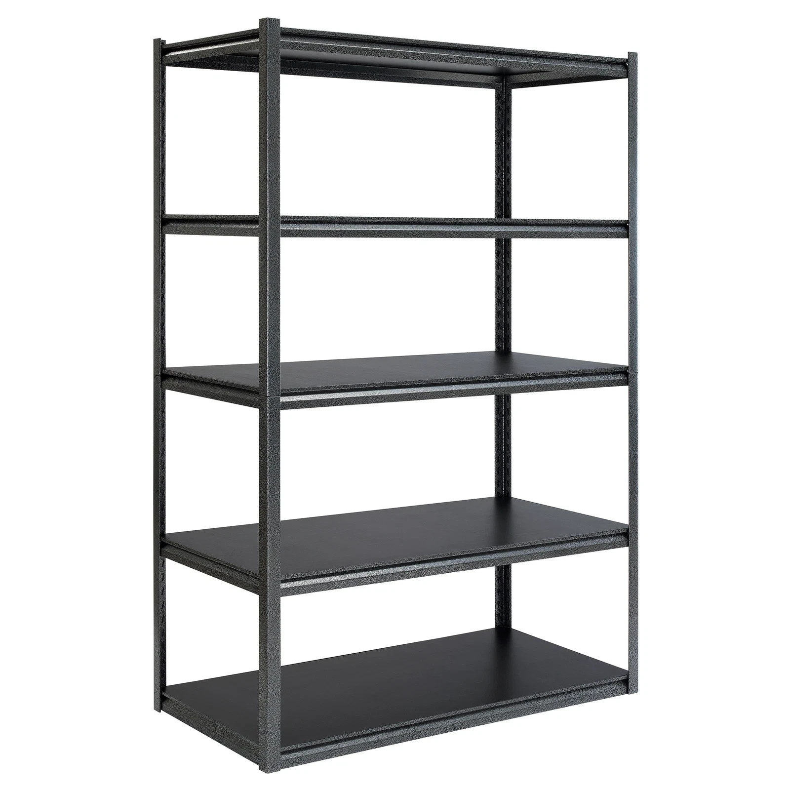 Gorilla 5-Shelf Heavy Duty Z-Beam Steel Shelving Unit, 48"W x 24"D x 72"H, Black