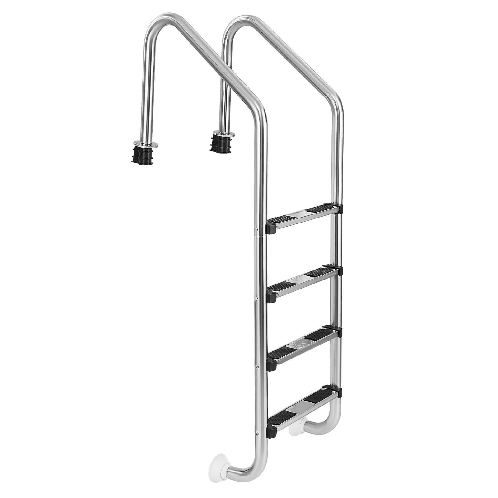 4-Step Pool Entry & Exit Ladder with Stainless Steel Frame for Swimming Pool