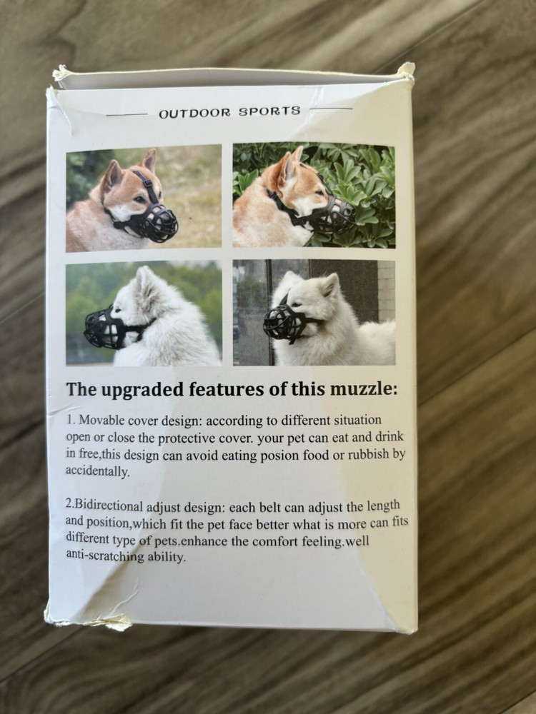 Dog Muzzle XL Breathable Basket Muzzle Black