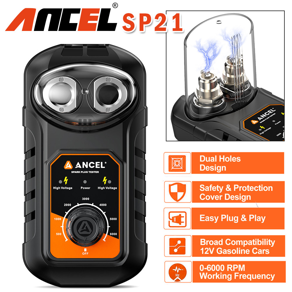ANCEL SP21 Car Spark Plug Tester Dual Hole Diagnostic Ignition Tester Protection
