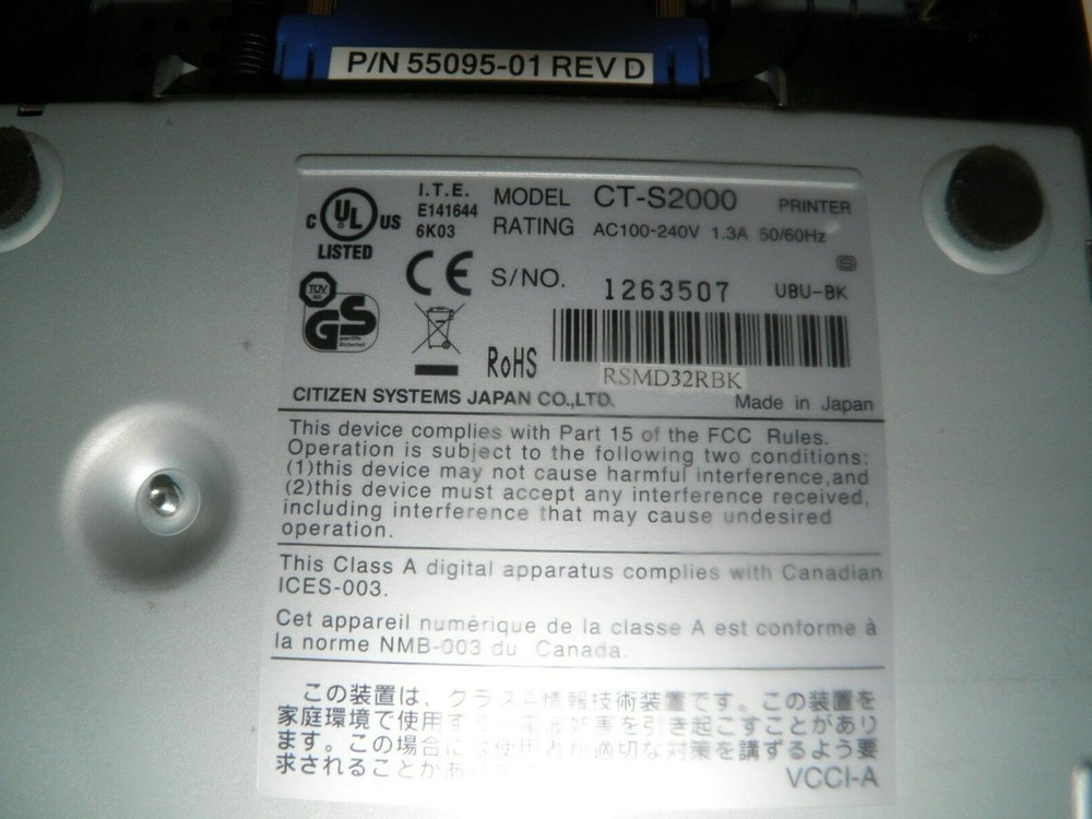 VeriFone Citizen RJV-3200 TM-U950 Replacement Thermal Receipt Printer Ruby CPU5