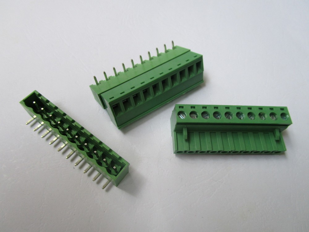 5 pcs Close Angle 10 pin 5.08mm Screw Terminal Block Connector Plugbale Type