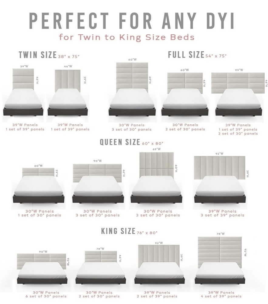 Wall Mounted Headboards/panel Grey