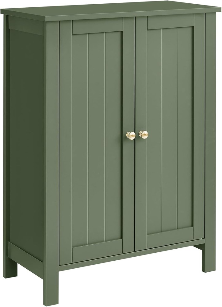 Robust Forest Green Storage Unit – 3 Compartment Cabinet with Adjustable Shelves