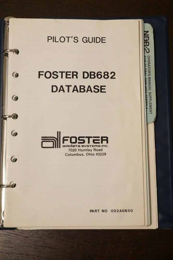 Foster DB682 Database Pilot's Guide Part No. 002A0650